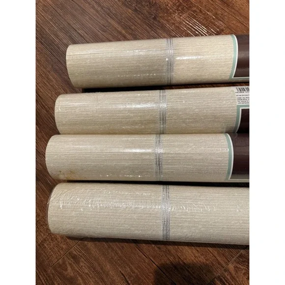 Allen Roth Linen Stripe Textured Wallpaper Roll 56 Sq‎ Ft 4 Rolls 11 yd x 20.5in - Picture 7 of 8